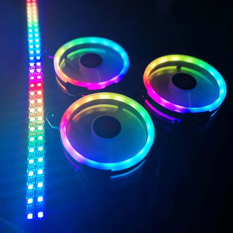 RGB PC вентилятор 12 В 6 Pin 12 см охлаждающий вентилятор с контроллером для компьютера бесшумный игровой чехол SD998