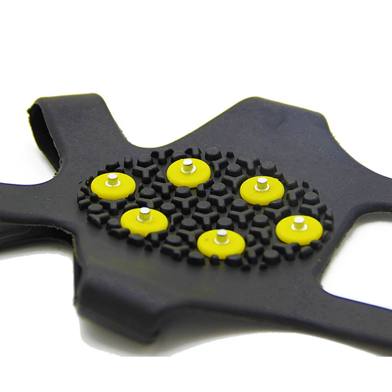 10 резиновых зубов Нескользящие ледяной захват для снега Crampon альпинизма Размер 31~ 48 зимние сапоги шип простой захват