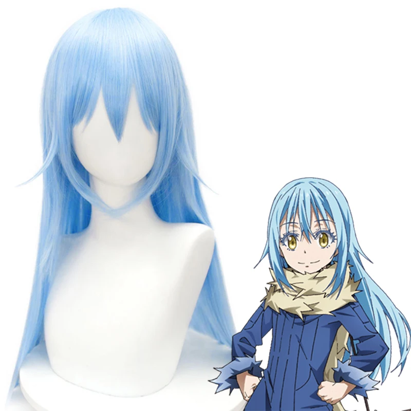 

Anime That Time I Got Reincarnated as a Slime Cosplay Wig Rimuru Tempest Cosplay Wig Long Blue Straight Hair Synthetic Wig Hair