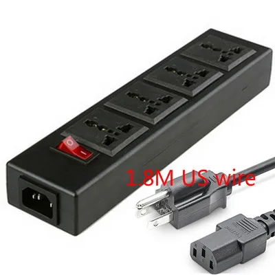 Черный 250v 10a 4 jack многофункциональный универсальный адаптер питания Выход PDU полоса монтажная плата удлинитель разъем шнур питания конвертер