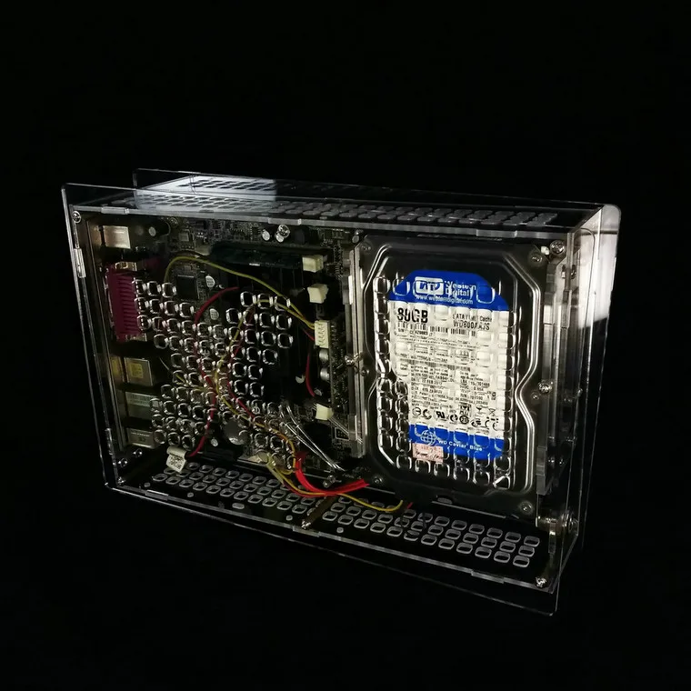 ITX прозрачный мини компьютерный корпус Промышленная материнская плата шасси