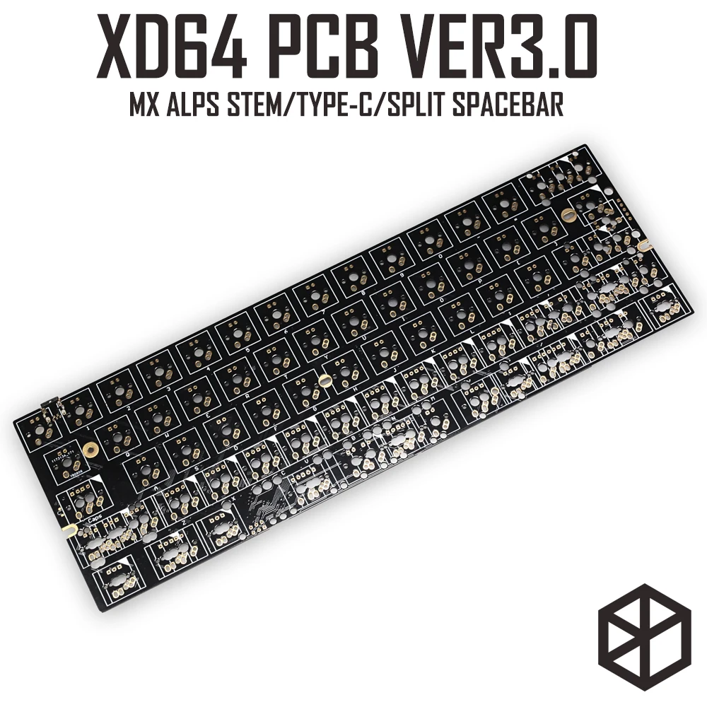 xd60 xd64 3.0 PCB Custom Mechanical Keyboard Kit underglow RGB GH60 60% programmable mx alps stem split spacebar type c