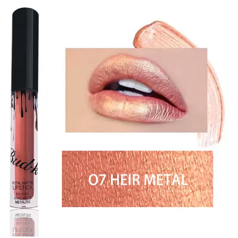 Металлическая губная помада с блестящим блеском Матовая жидкая питательный