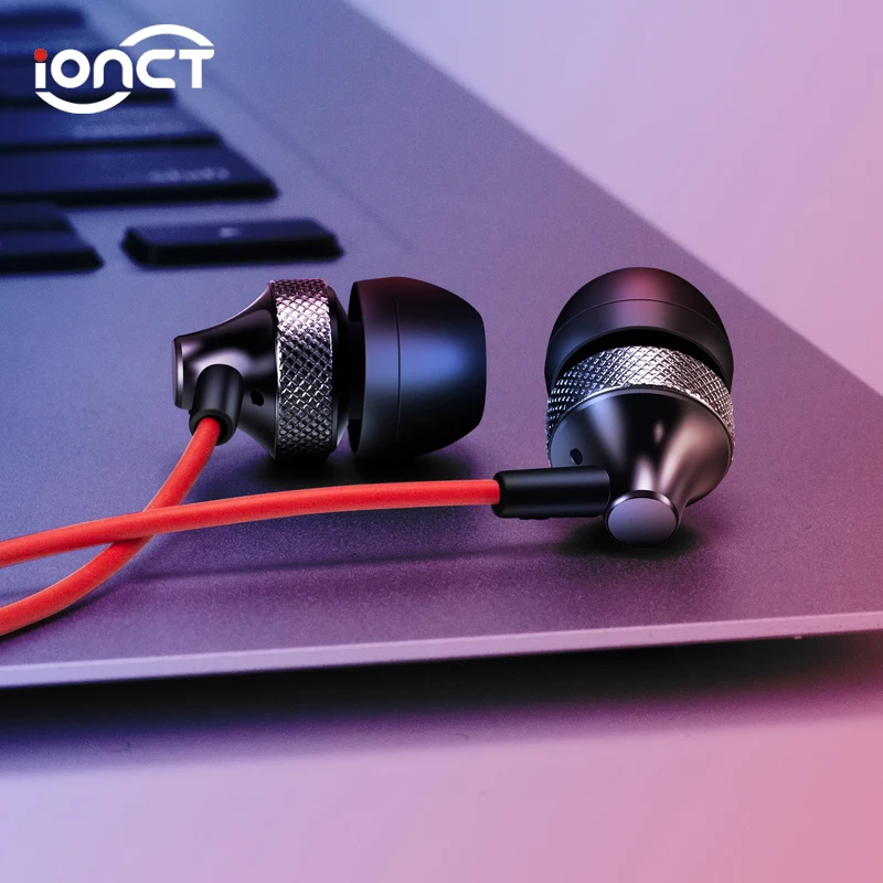 IONCT спортивные наушники в ухо Бас Звук Наушники с микрофоном для xiaomi iPhone Samsung