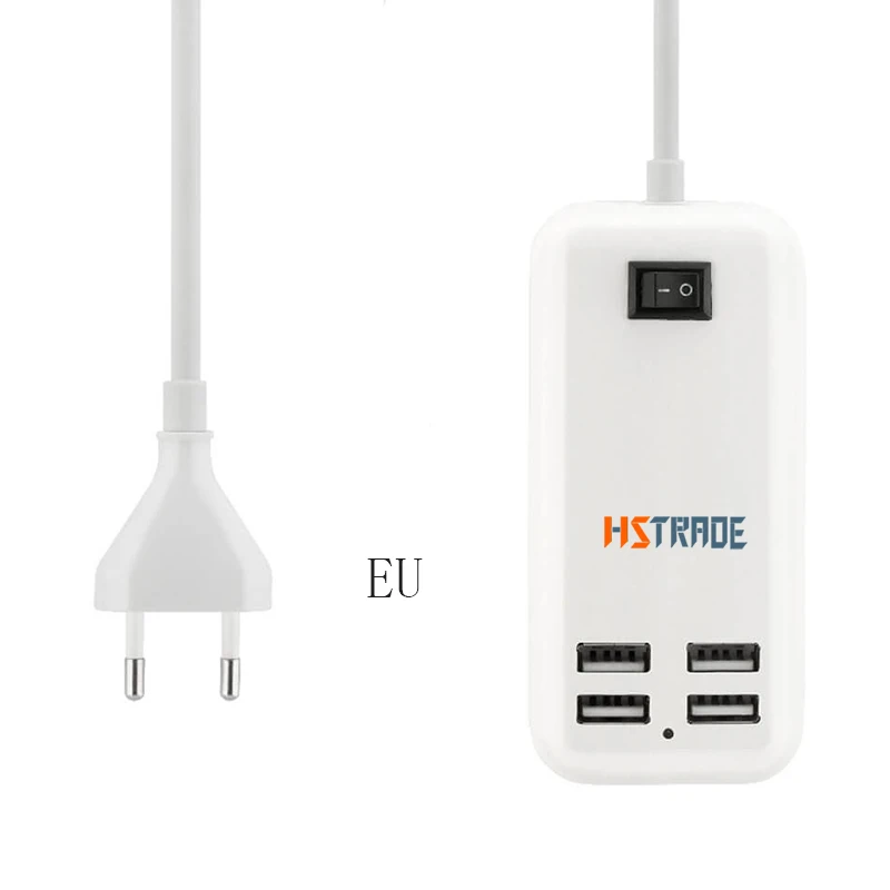 EU 4 HSTRADE EU Plug 4 порта несколько настенных USB зарядное устройство 15 Вт 3A AC адаптер питания 1,5 м кабель 6 портов USB зарядное устройство для iPhone/samsung - Тип штекера: EU 4