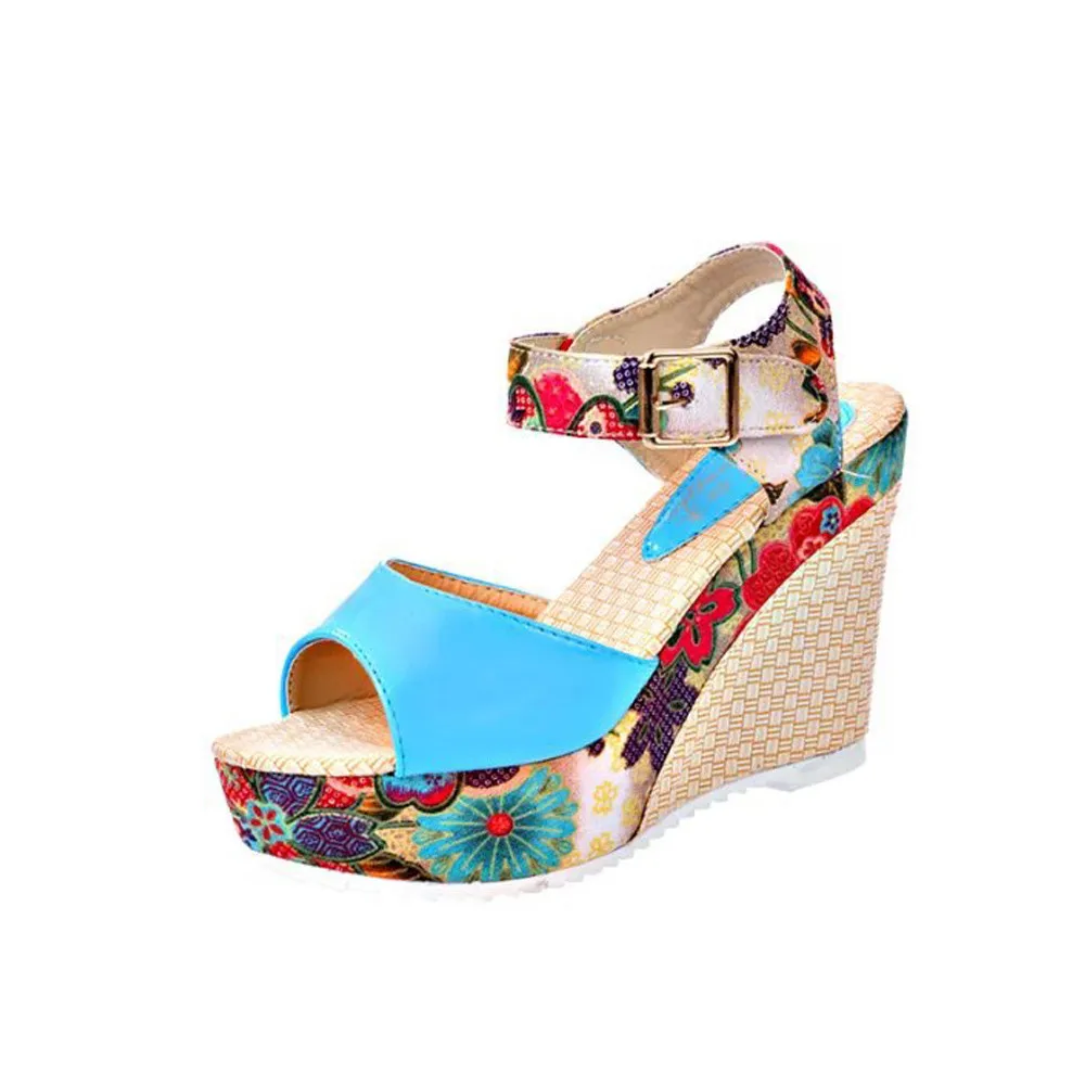 Женские босоножки JAYCOSIN женская обувь женские сандалии на танкетке с принтом