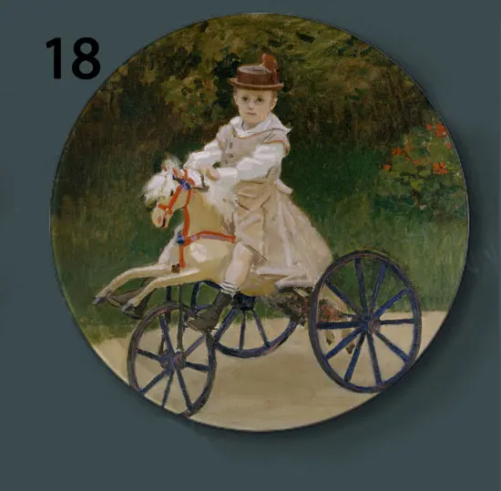 18 Laude Monet Роспись стен гобелены тарелки керамические домашние декоративные блюдо Отель гостиная фон дисплей масляной живописи тарелки - Цвет: 18