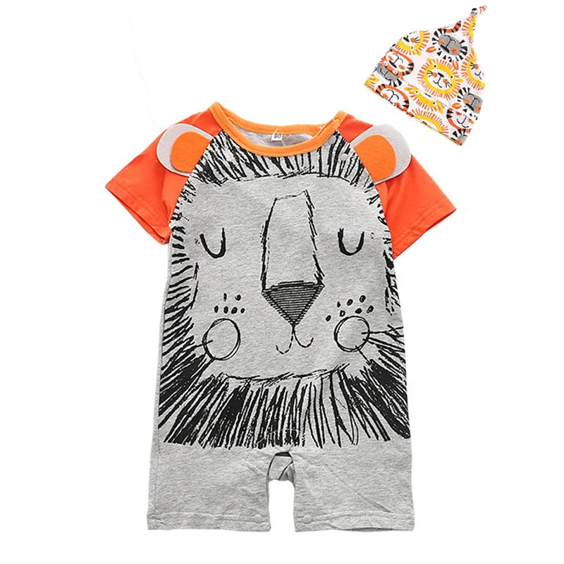 Детский комбинезон из 2 предметов шапка для новорожденных мультяшная корова