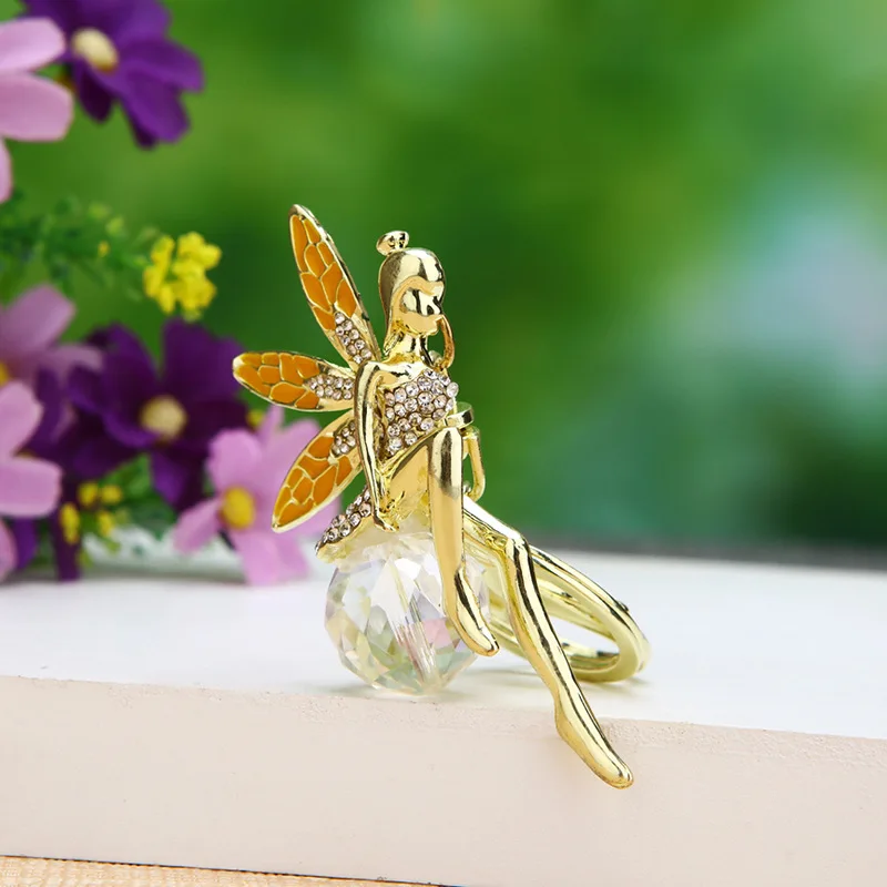 Стразы Ангел брелок новый металлический цветок Фея Подвески автомобильный