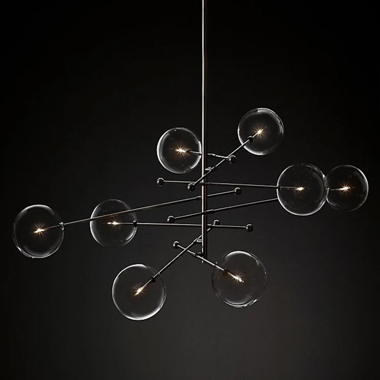 Американский RH золото/черный металл G4 Led люстра прозрачный стеклянный кулон светильник-люстра в виде подсвечника Led Luminarias Lamparas светильники