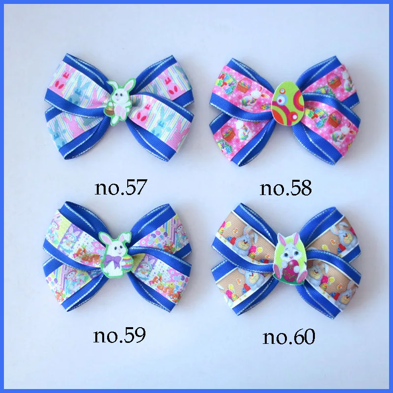 50 BLESSING Girl 4.5&quot Two Tone Angel Hair Bow Clip Easter Rabbit Chicken Egg | Аксессуары для одежды