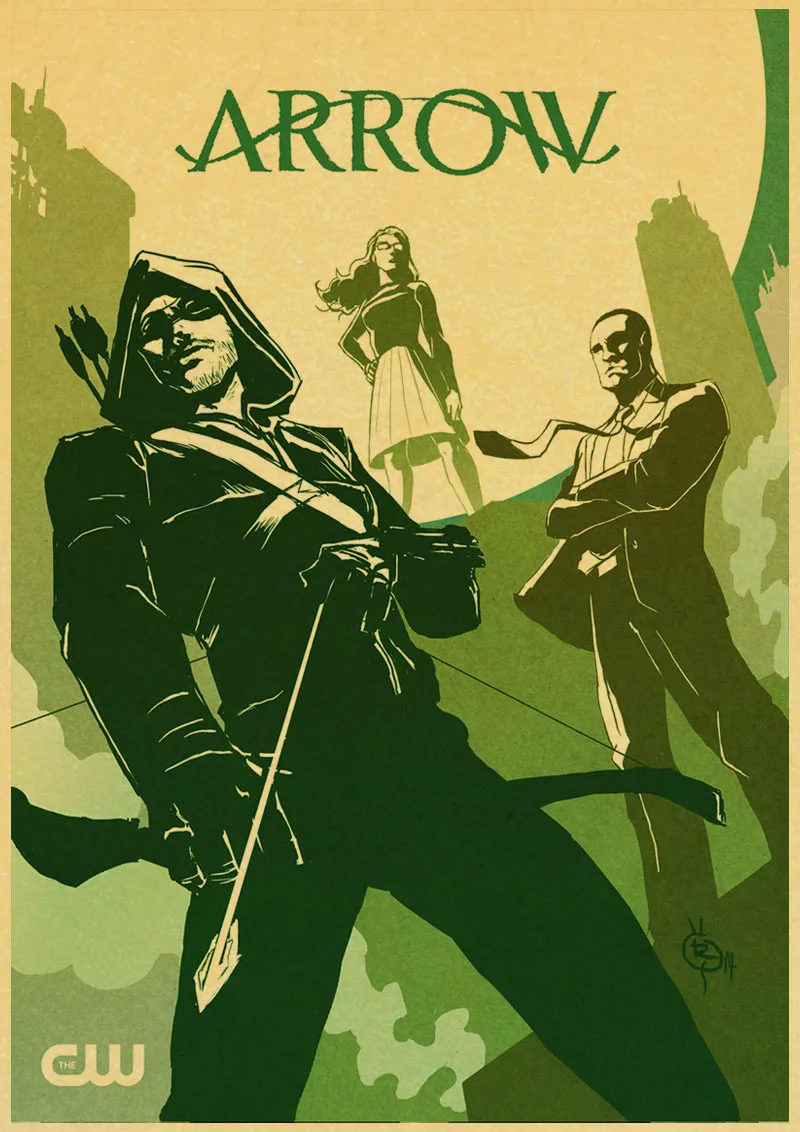 DC фильм стрелка человек винтажные Плакаты для домашнего декора крафт-бумага постер высокого качества стикер на стену - Цвет: A028
