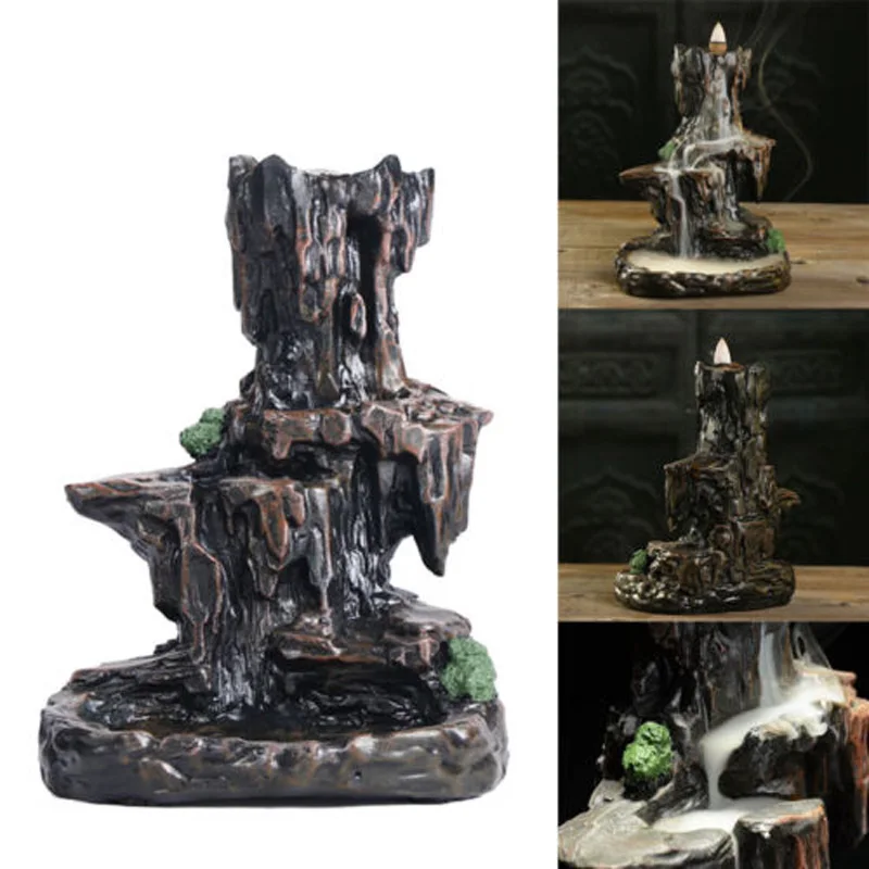 1 шт. абсолютно новая смола в форме горы дым водопад задний поток ладан горелка