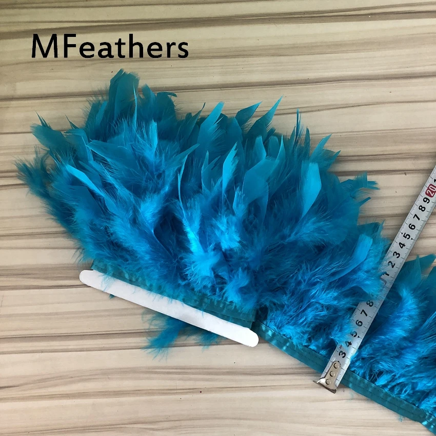 

10 Meter Turquoise fluffy Turkey feathers ribbon fringe 4-6inch turkey feather trimming dancer carnival costumes Diy Clothing