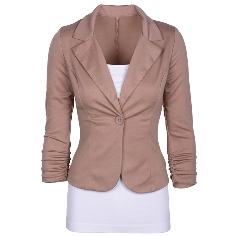 Spring Women Slim Fit Blazer Jackets Office Work Solid Color Suit Female Long Sleeve Coats Ladies Suits | Женская одежда