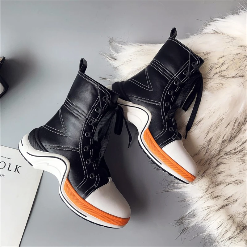 MSSTOR разноцветные ботинки Martens модные повседневные большого размера 42 с круглым