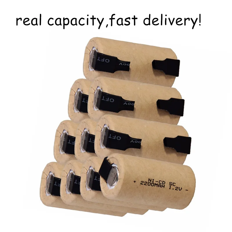 10 шт. SC аккумулятор 1 2 в SUBC аккумуляторные батареи с высоким потоком энергии 2200