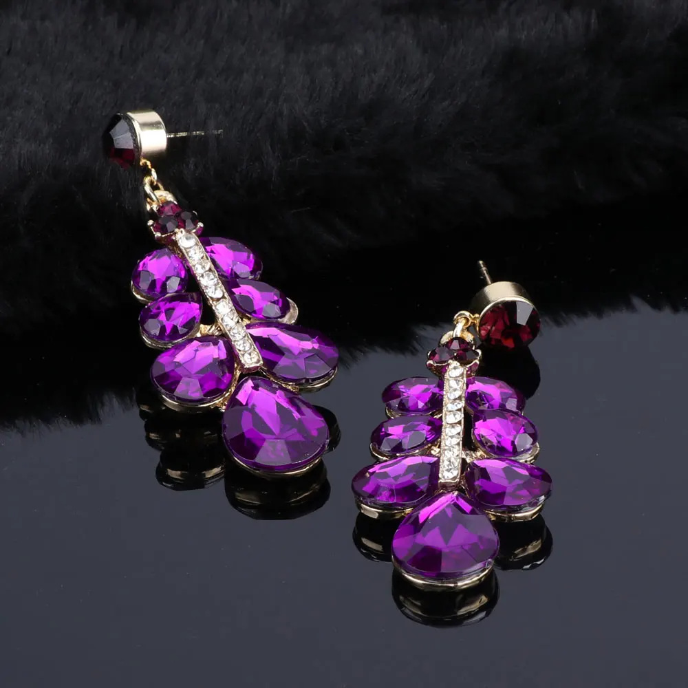 Модные женские свадебные ожерелья наборы золотистого цвета колье со стразами в