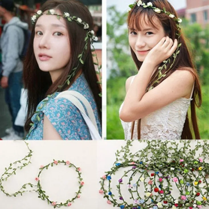 Bridesmaid Bridal Wreath Elastic Bracelet Wrist Flower Beach Party Photo Props Children Hair Jewelry | Детская одежда и обувь