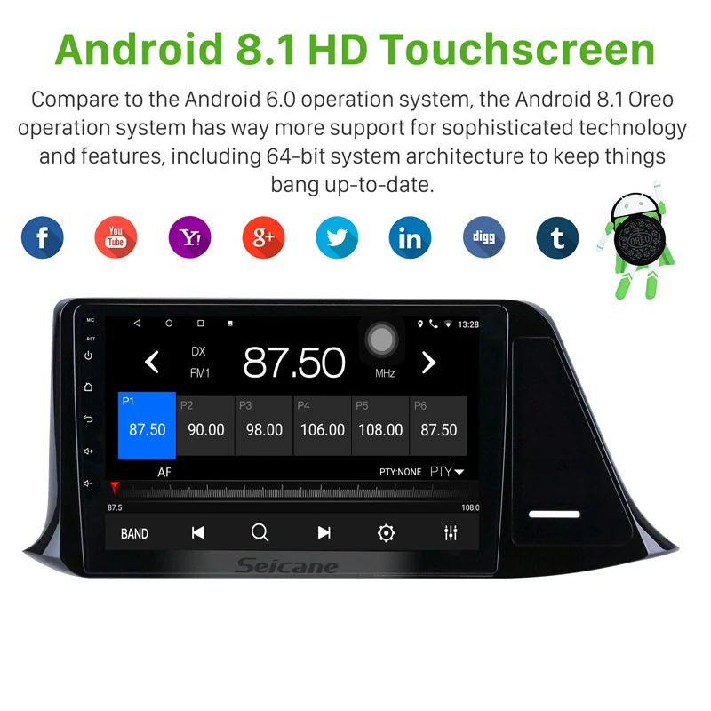 Seicane Android 8,1 HD сенсорный экран gps навигация Радио 9 дюймов для- Toyota C-HR LHD Bluetooth 3 GWifi Digita головное устройство