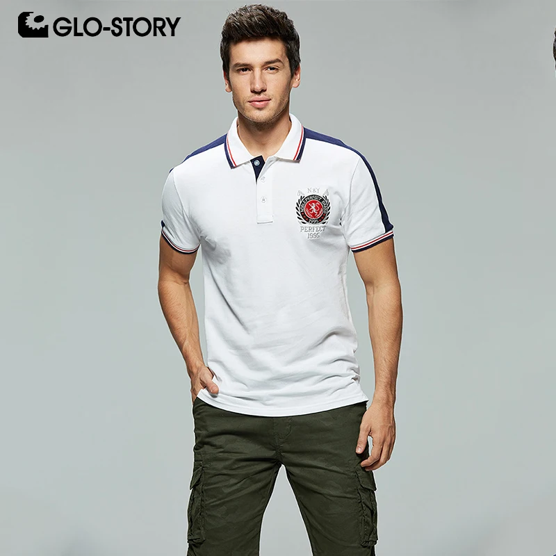 GLO-STORY отправлено из Европы 2019 модная базовая Мужская рубашка поло повседневная