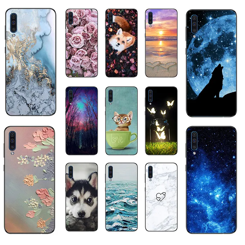 Чехол из ТПУ для Samsung A50 матовый Силиконовый мягкий чехол Galaxy задняя крышка A 50 2019
