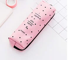 D Милый квадратный Чехол-Карандаш для девочек Kawaii из искусственной кожи, сумка для ручек, канцелярские принадлежности, офисные школьные принадлежности, косметический держатель Zakka escolar - Цвет: D