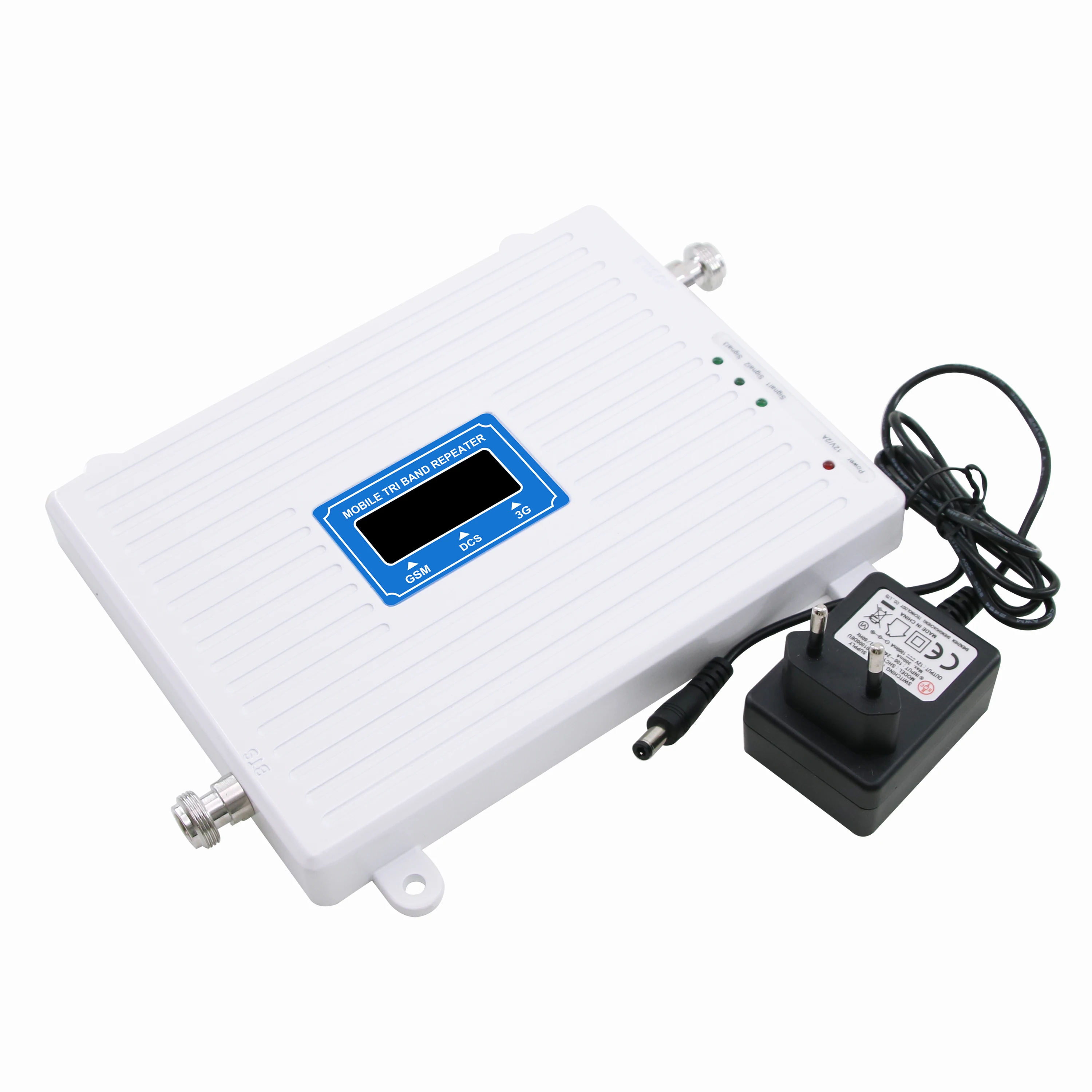 Трехдиапазонный ретранслятор Gain 70 дБ 2G 3G 4G для GSM 900 МГц + DCS LTE 1800 WCDMA UMTS 2100 с ЖК