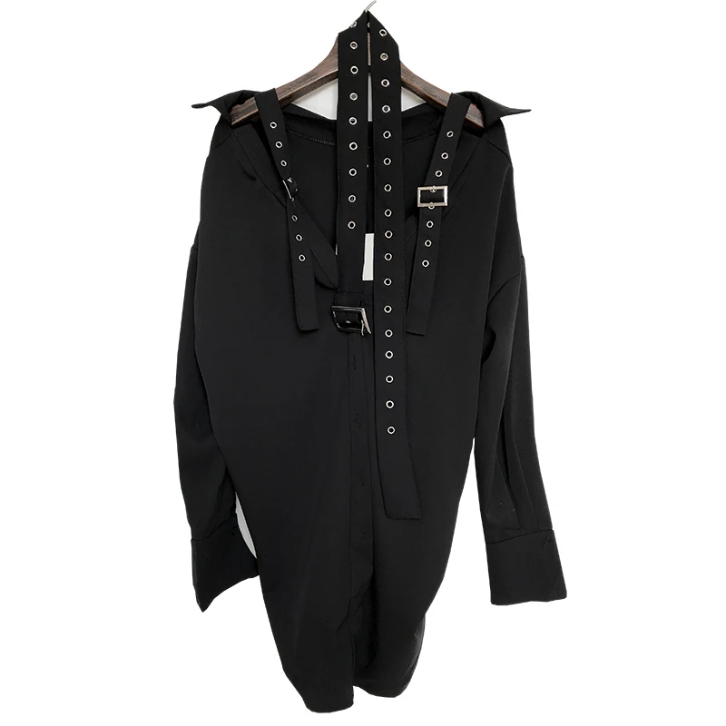 Женская блуза с длинным рукавом открытыми плечами и V-образным вырезом | одежда