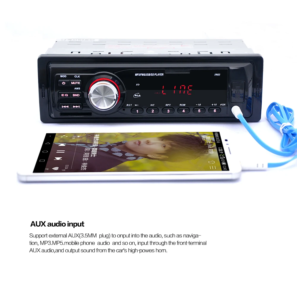 5983 1Din 12 В автомобиль многофункциональный MP3 плеер, fm-радио, автомобиль плеер, U диск, SD карты воспроизведения аудио автомобиля Автомобильный MP3-плеер