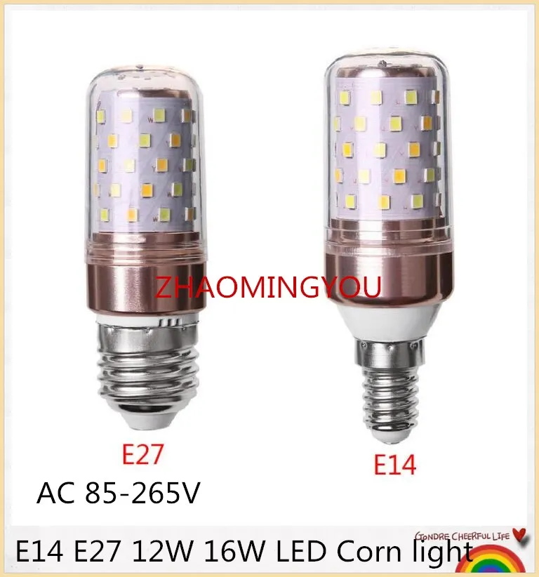 Ен E14 E27 8 Вт 12 16 Corn светильник SMD2835 светодиодный лампы 85 265V 3 цвета температуры