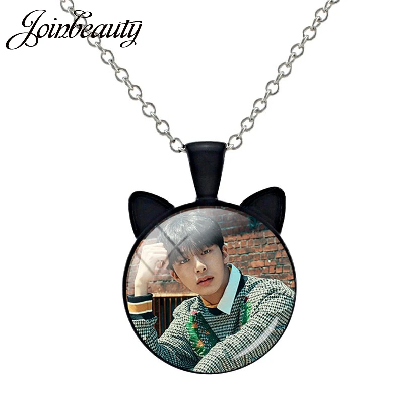 MN25 JOINBEAUTY, модное винтажное ожерелье Kpop Monsta X с кошачьими ушками, кулоны из стекла, ожерелье для мужчин и женщин, аксессуары MN07 - Окраска металла: MN25