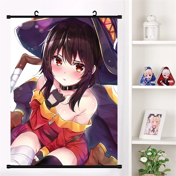 Аниме Манга KonoSuba Божье благословение на этом чудесном мире! Megumin Aqua Darkness Косплей настенные свитки Фреска плакат домашний декор - Цвет: N