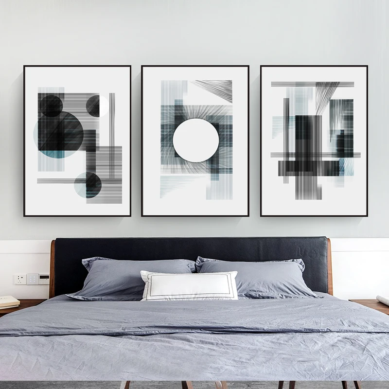 

Nordic Minimalist Abstract Geometric Line Canvas Paintings Vintage Sketch Poster Print Wall Art Pictures for Living Room Decor