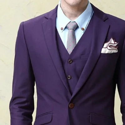 Новые фиолетовые Мужские костюмы из 3 предметов деловые мужские свадебные