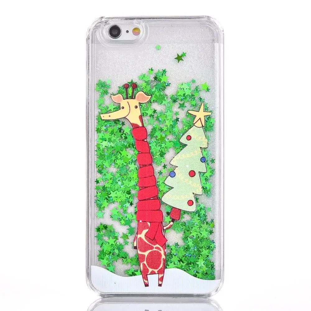 Модные Рождество Санта Клаусом олени дерево роспись Зеленый Блеск Жидкость