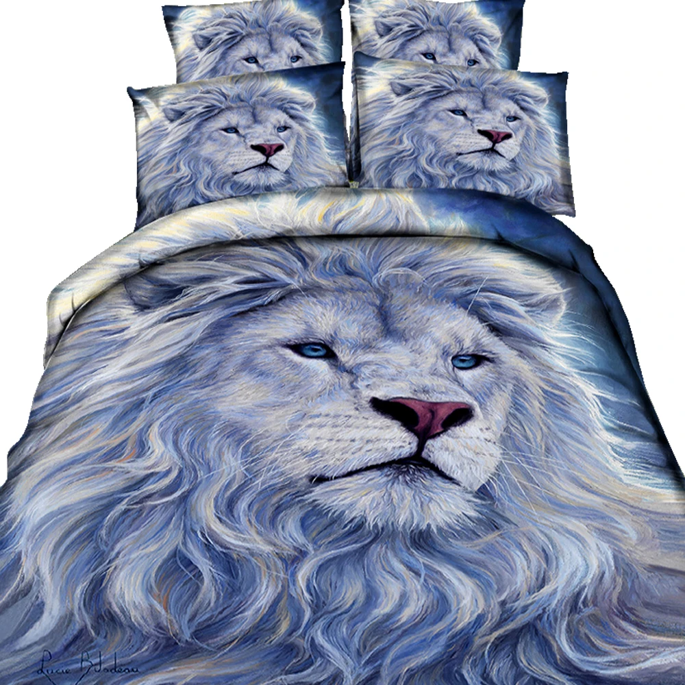 Queen Size Bedding Set- Flawless Peacock Feathers Wolf Painting Duvet Cover Set Bedspread for Childrens Kids Teens Adults | Дом и сад