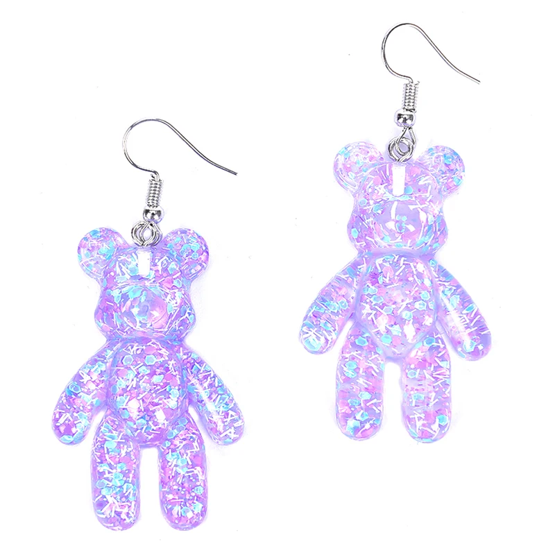 Fashion HandCraft Bear Drop Earrings For Women Party Jewelry Korean Multicolor Crystal Acrylic Long Earring Pendant Accessories | Украшения