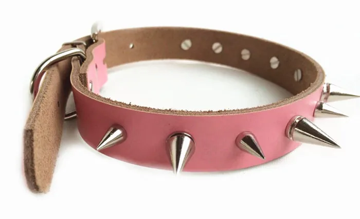 Горячая Распродажа кожаный ошейник Властного Спайк для собаки ошейники