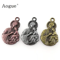 3 colors small lady of perpetual help medals charms pendants for key chain religious figure accessories