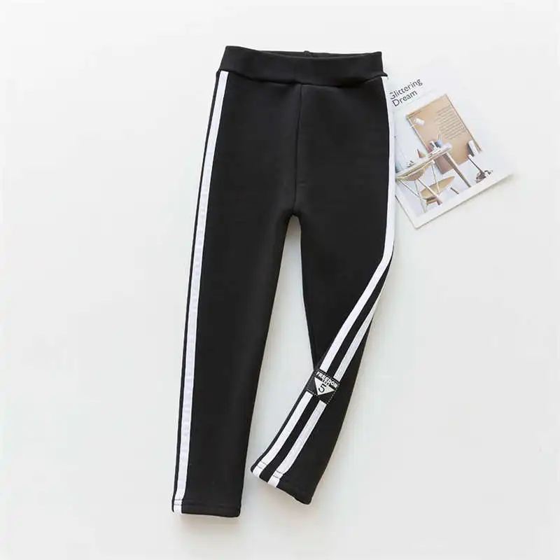 BibiCola/детская одежда теплые зимние обтягивающие штаны в белую полоску для От 2 до 7