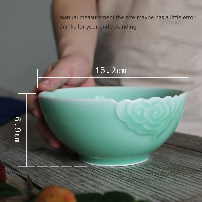 Винтажная чаша Longquan Celadon керамические миски для риса рамен домашняя посуда