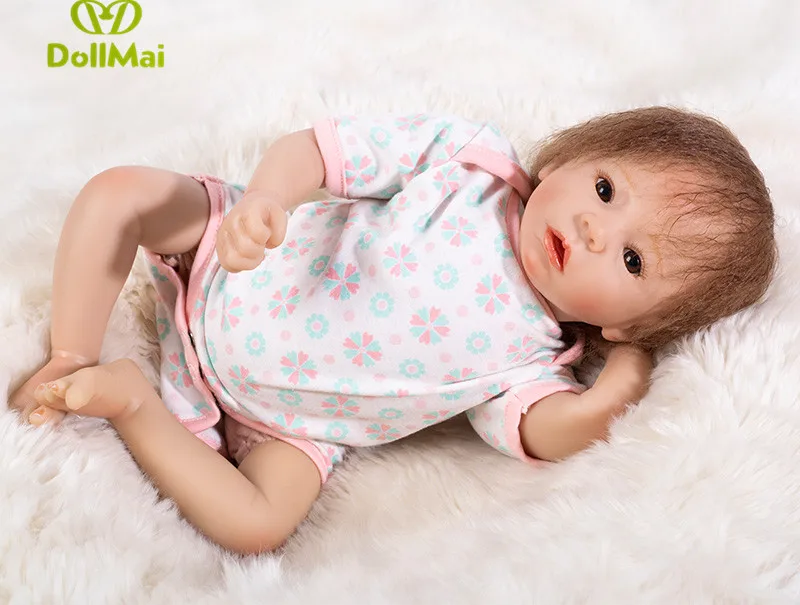 Bebe реальное возрождение куклы 48 см силиконовые для новорожденных девочек chidl