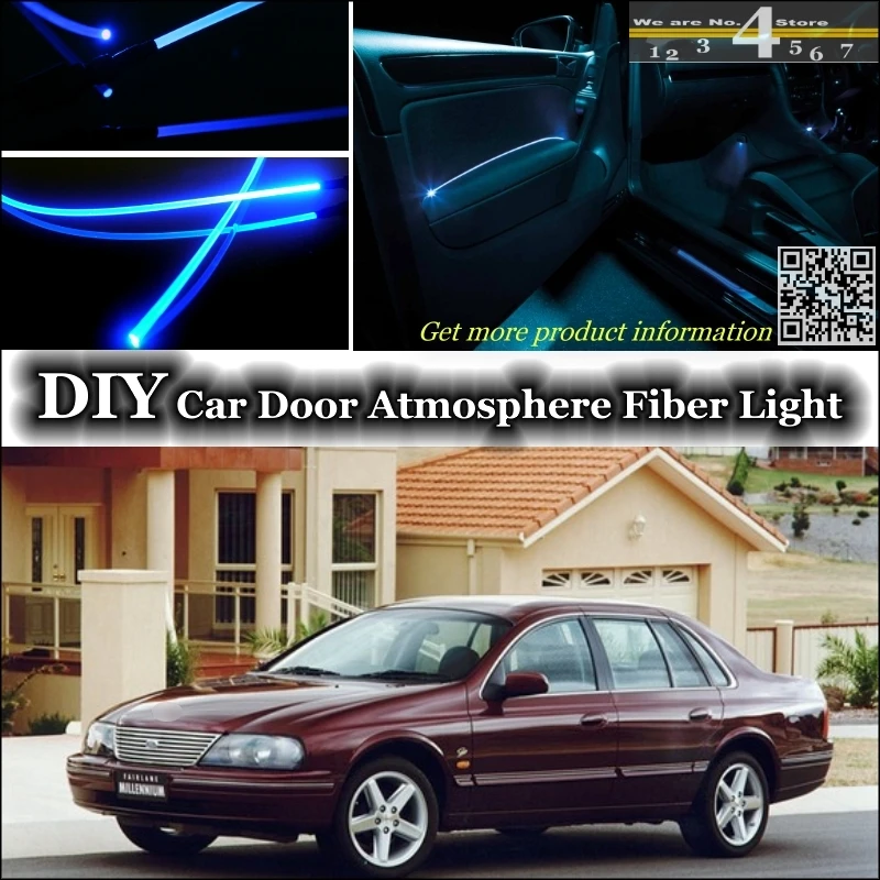 Внутренняя настройка освещения, атмосфера освещения, оптоволоконная лента освещения s для Ford Fairlane LTD MK5, освещение дверной панели, не светильник