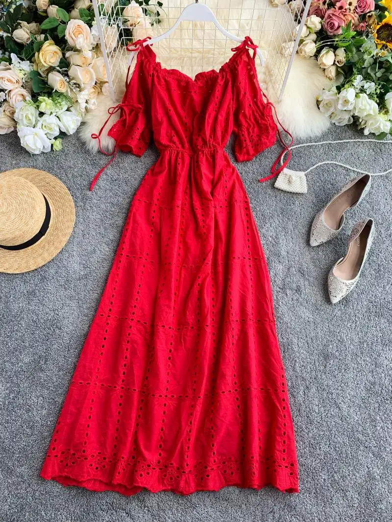 2019 new fashion women's dresses slash neck short-sleeved dress | Женская одежда