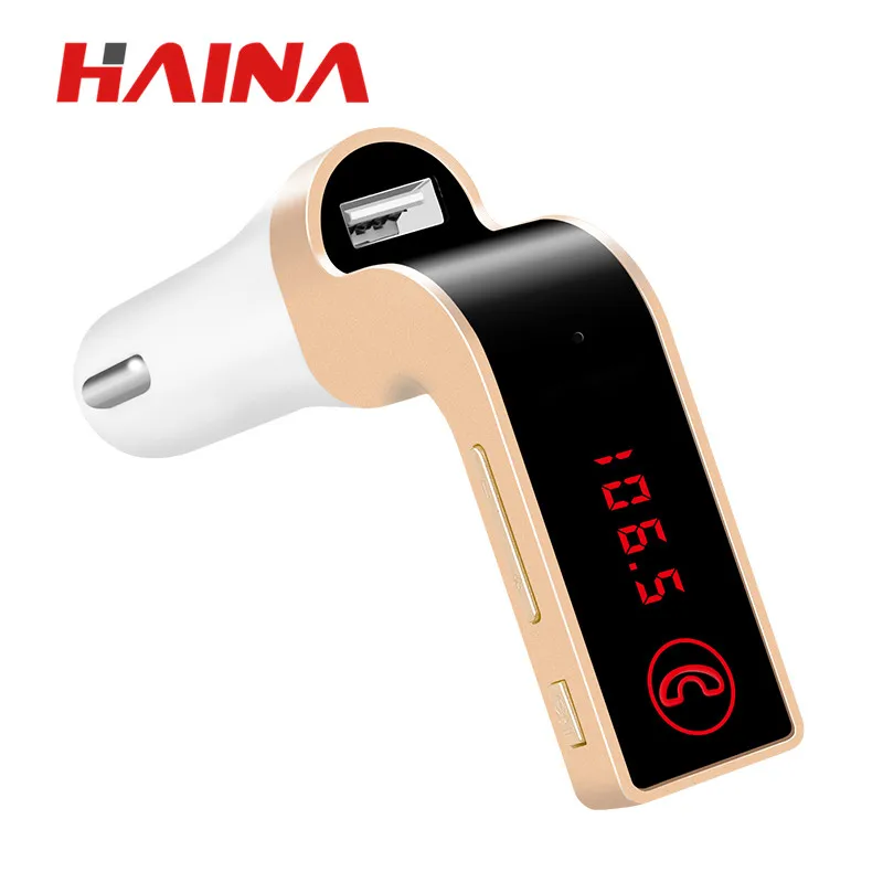 Haina Bluetooth беспроводной передатчик автомобильное зарядное устройство HandsFree FM G7 AUX модулятор Автомобильный комплект Mp3 радио модулятор аудио светодиодный дисплей