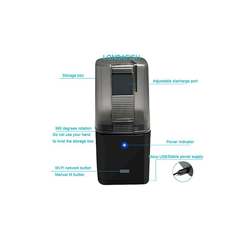 WIFI автоматическая кормушка для аквариума usb-питатели подзарядки с таймером