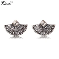 ztech new 2021 bohemia alloy vintage stud earrings for women girls statement fringe earrings geometric jewelry brincos