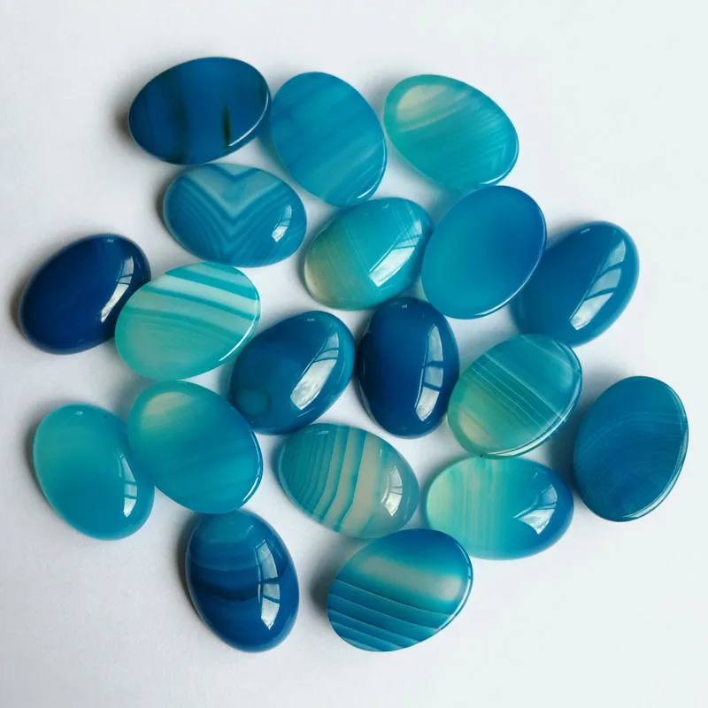 blue Striped Onyx 13x18 мм Ассорти натуральный камень бисер овальная форма кабошон 30 шт./лот для самостоятельного изготовления ювелирных изделий бусины - Цвет: blue Striped Onyx