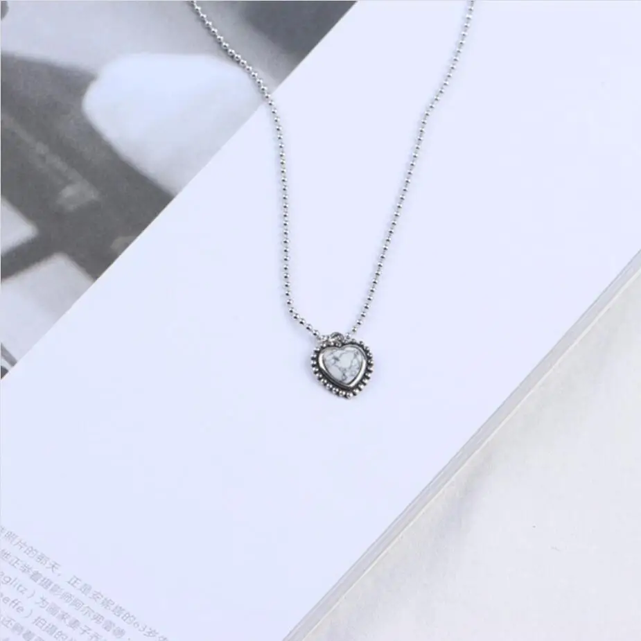 Ожерелье из серебра 925 пробы с натуральным камнем и застежкой|Ожерелья| |